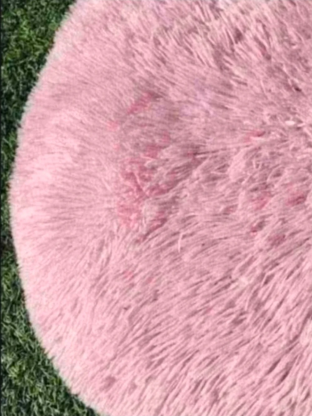 Plush Pink Shag Round Floor Pillow